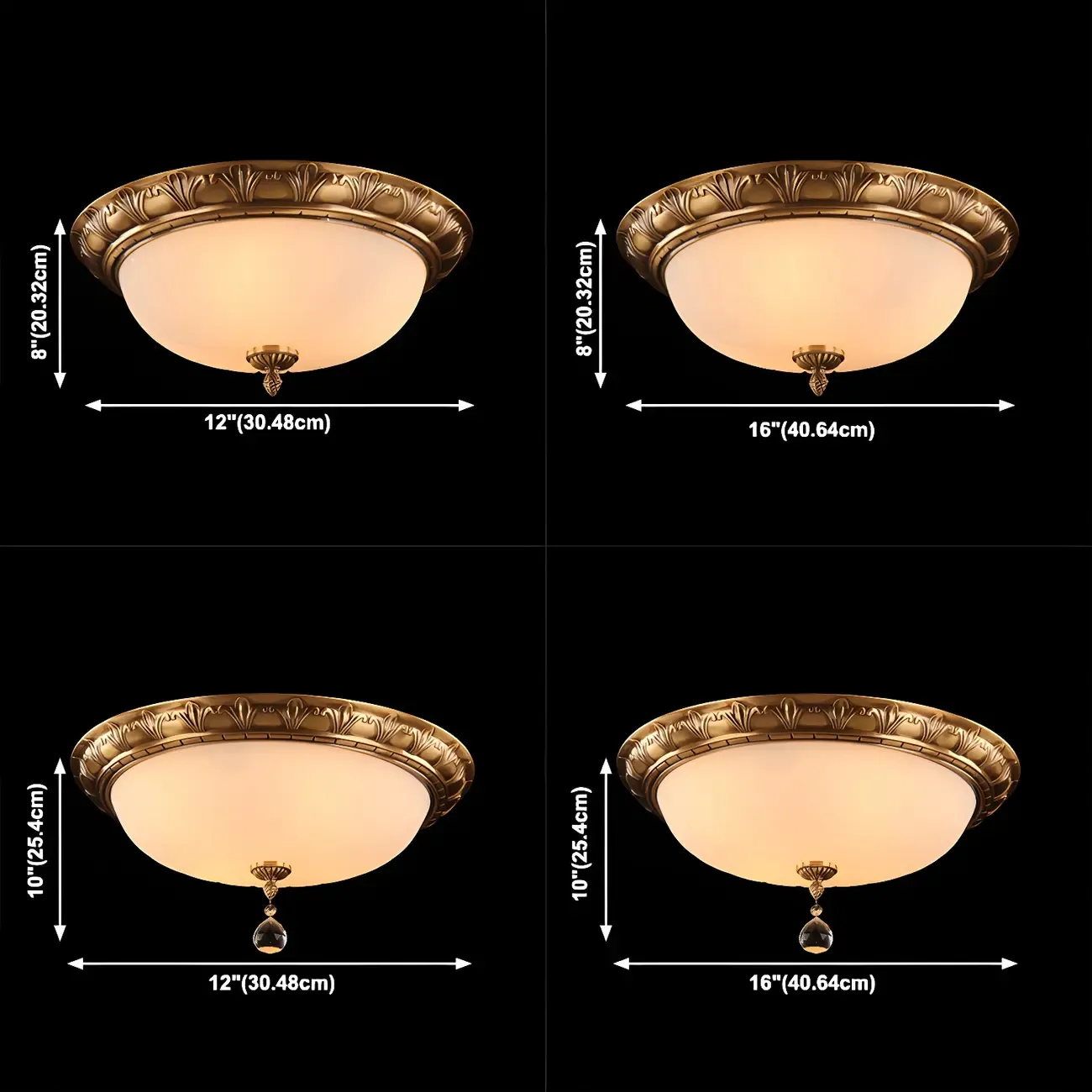 Vintage Glass Flush Mount Light for Elegant Living Room Image - 12