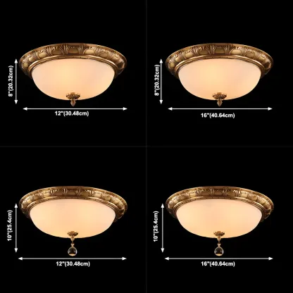 Vintage Glass Flush Mount Light for Elegant Living Room Image - 12