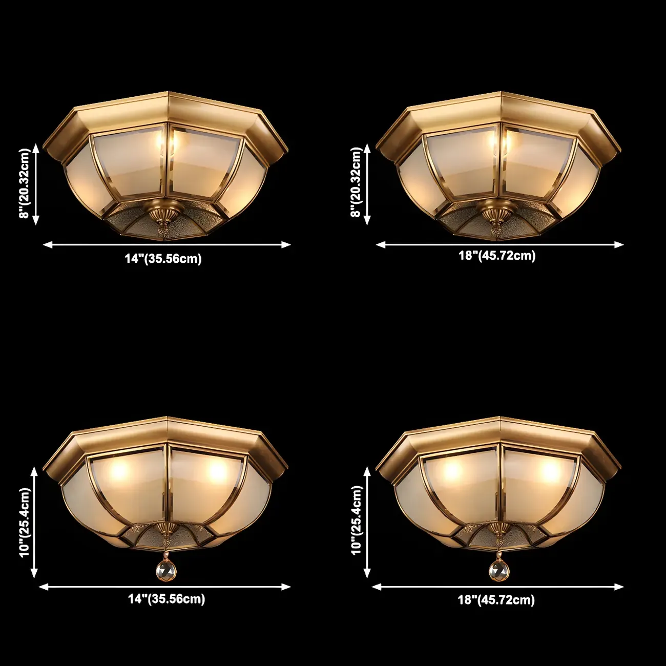 Vintage Glass Flush Mount Light for Elegant Living Room Image - 13