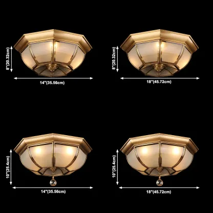 Vintage Glass Flush Mount Light for Elegant Living Room Image - 13