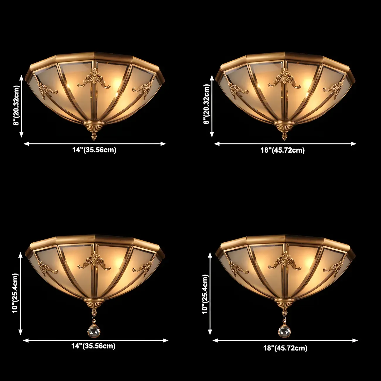 Vintage Glass Flush Mount Light for Elegant Living Room Image - 15