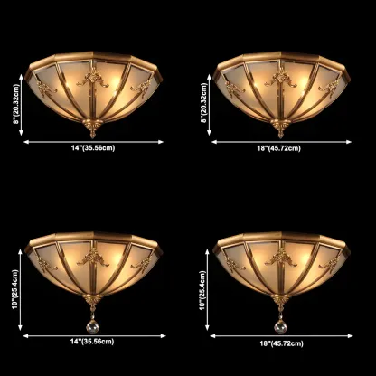 Vintage Glass Flush Mount Light for Elegant Living Room Image - 15