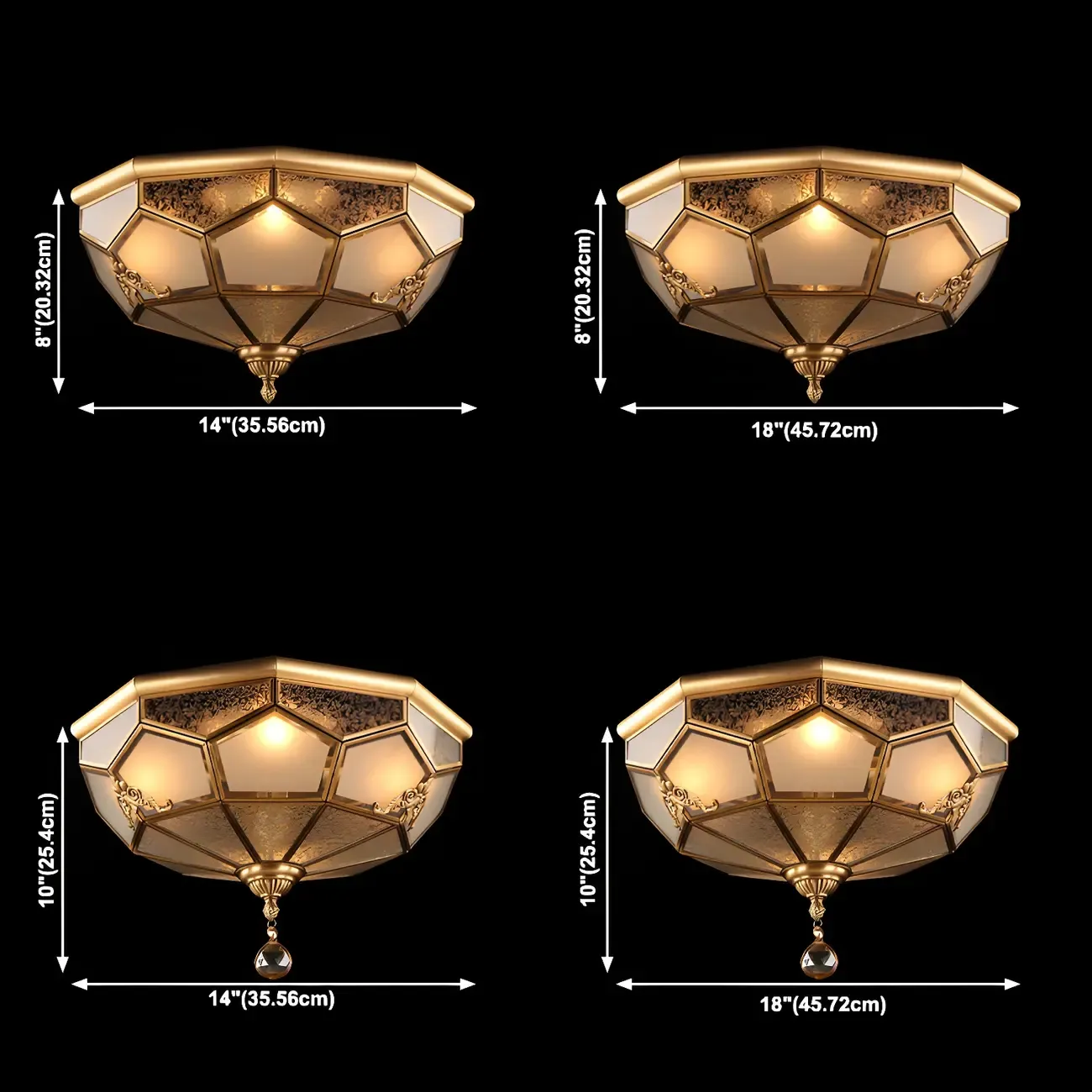 Vintage Glass Flush Mount Light for Elegant Living Room Image - 18