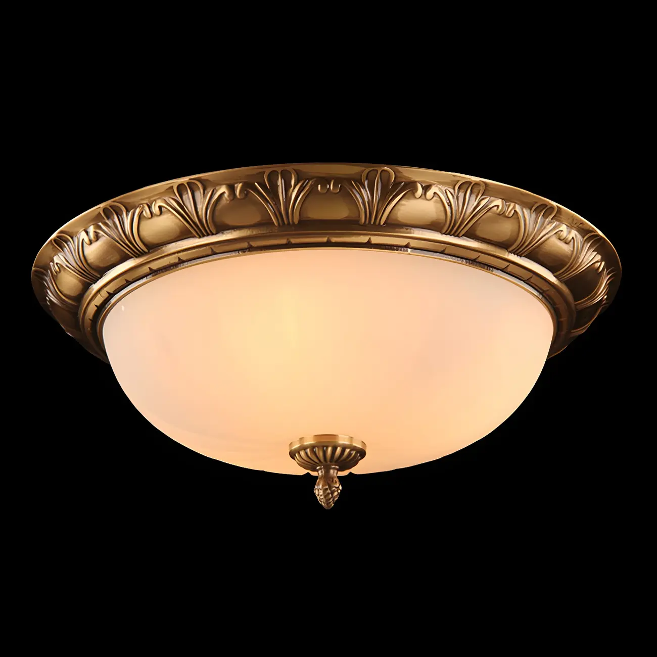 Vintage Glass Flush Mount Light for Elegant Living Room Image - 19 | homeyfad