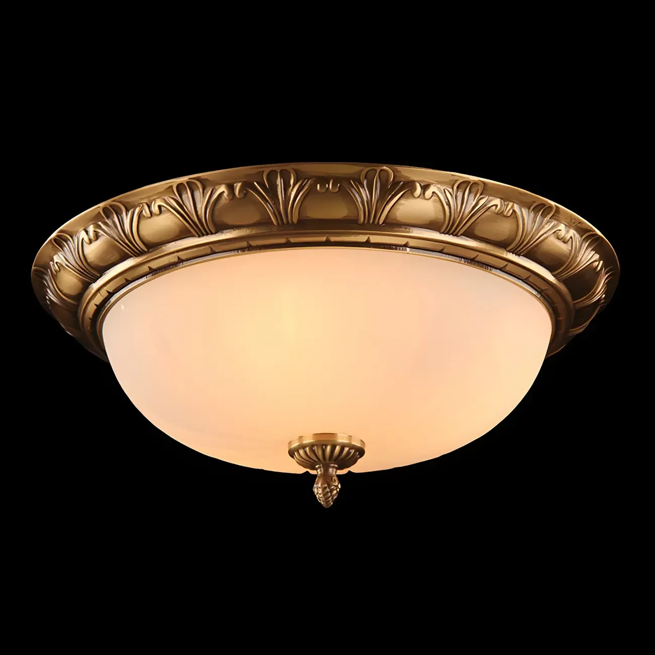 Vintage Glass Flush Mount Light for Elegant Living Room Image - 19