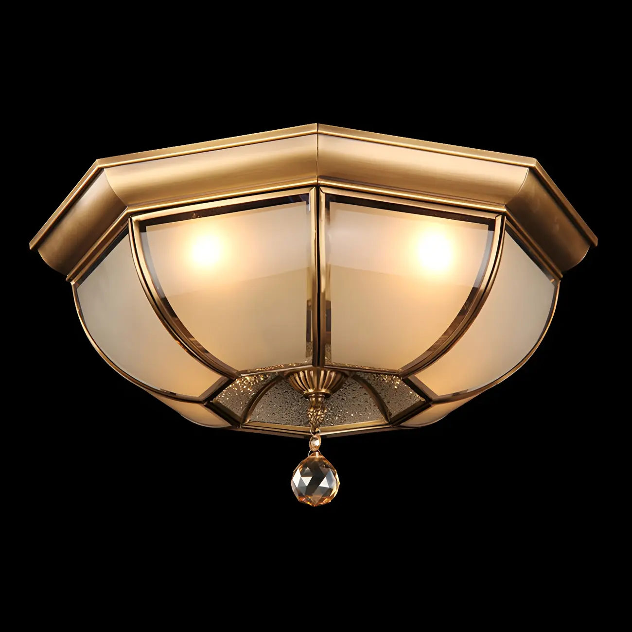 Vintage Glass Flush Mount Light for Elegant Living Room Image - 20 | homeyfad