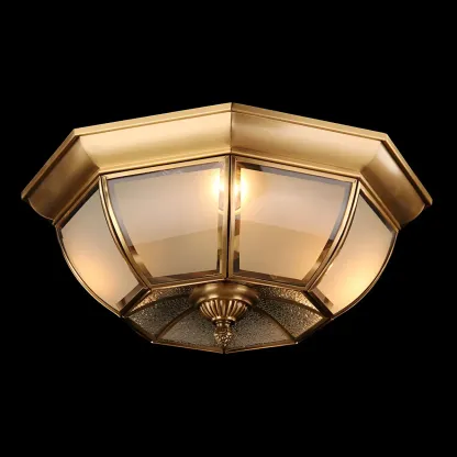 Vintage Glass Flush Mount Light for Elegant Living Room Image - 21