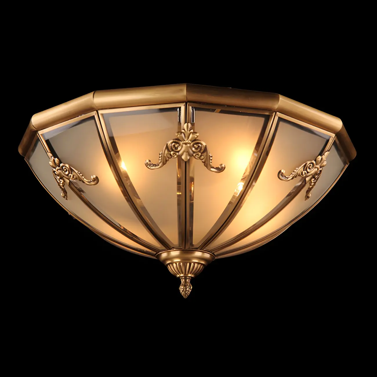 Vintage Glass Flush Mount Light for Elegant Living Room Image - 23 | homeyfad