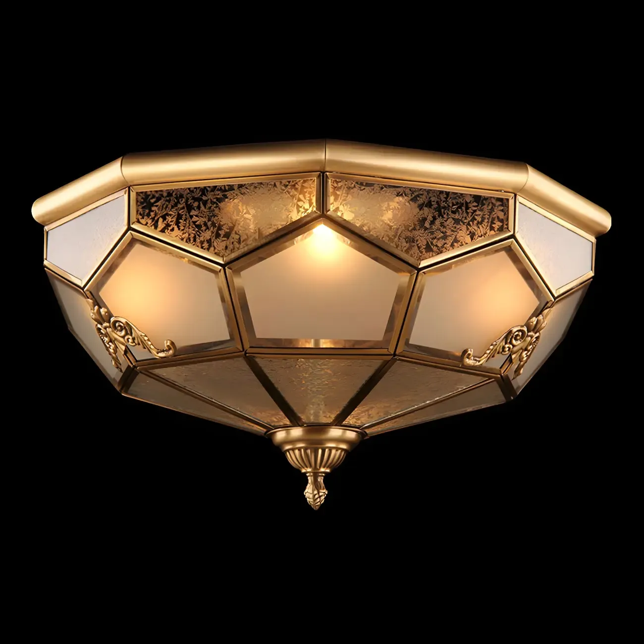 Vintage Glass Flush Mount Light for Elegant Living Room Image - 25