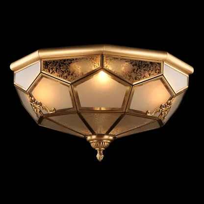 Vintage Glass Flush Mount Light for Elegant Living Room Image - 25