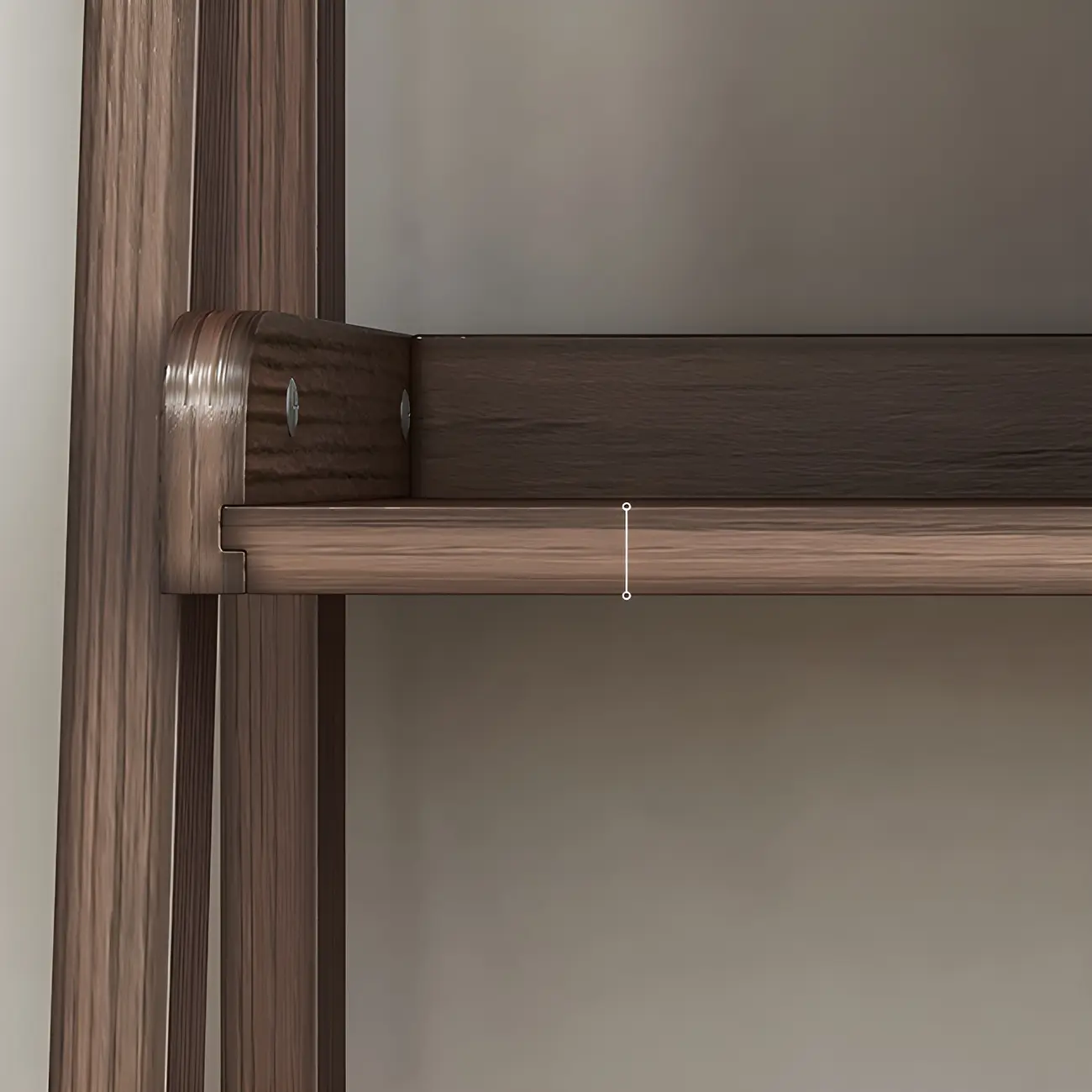 Minimalist Wooden Ladder Storage Bookcase in Walnut Image - 13 | homeyfad