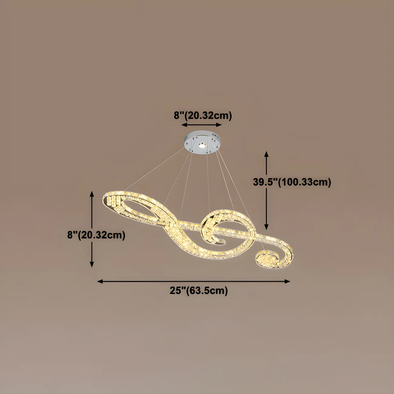 Artistic Modern Crystal 2-Light Island Pendant Light #size