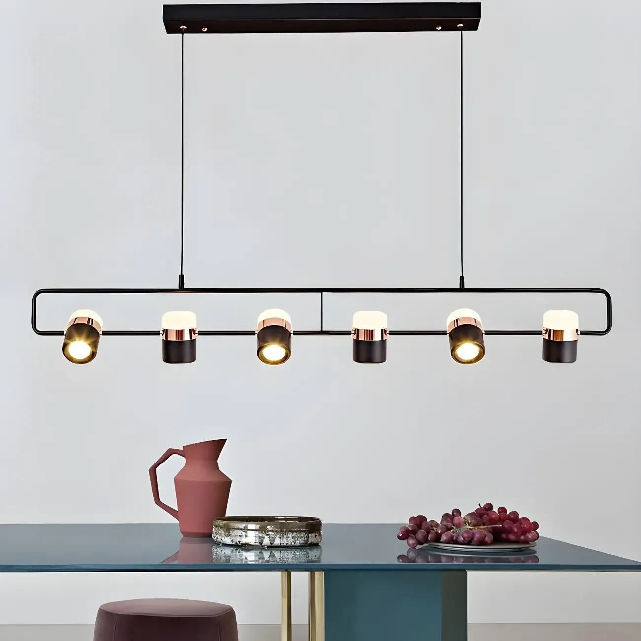 Modern Acrylic Cylinder Pendant Lights for Kitchen Island Image - 1