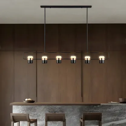 Modern Acrylic Cylinder Pendant Lights for Kitchen Island Image - 14