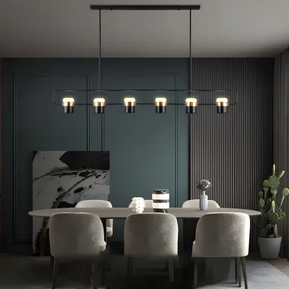 Modern Acrylic Cylinder Pendant Lights for Kitchen Island Image - 16