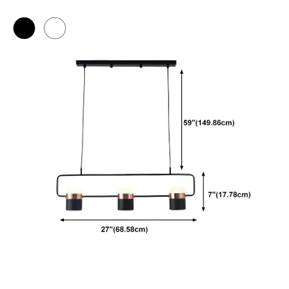 Modern Acrylic Cylinder Pendant Lights for Kitchen Island #size