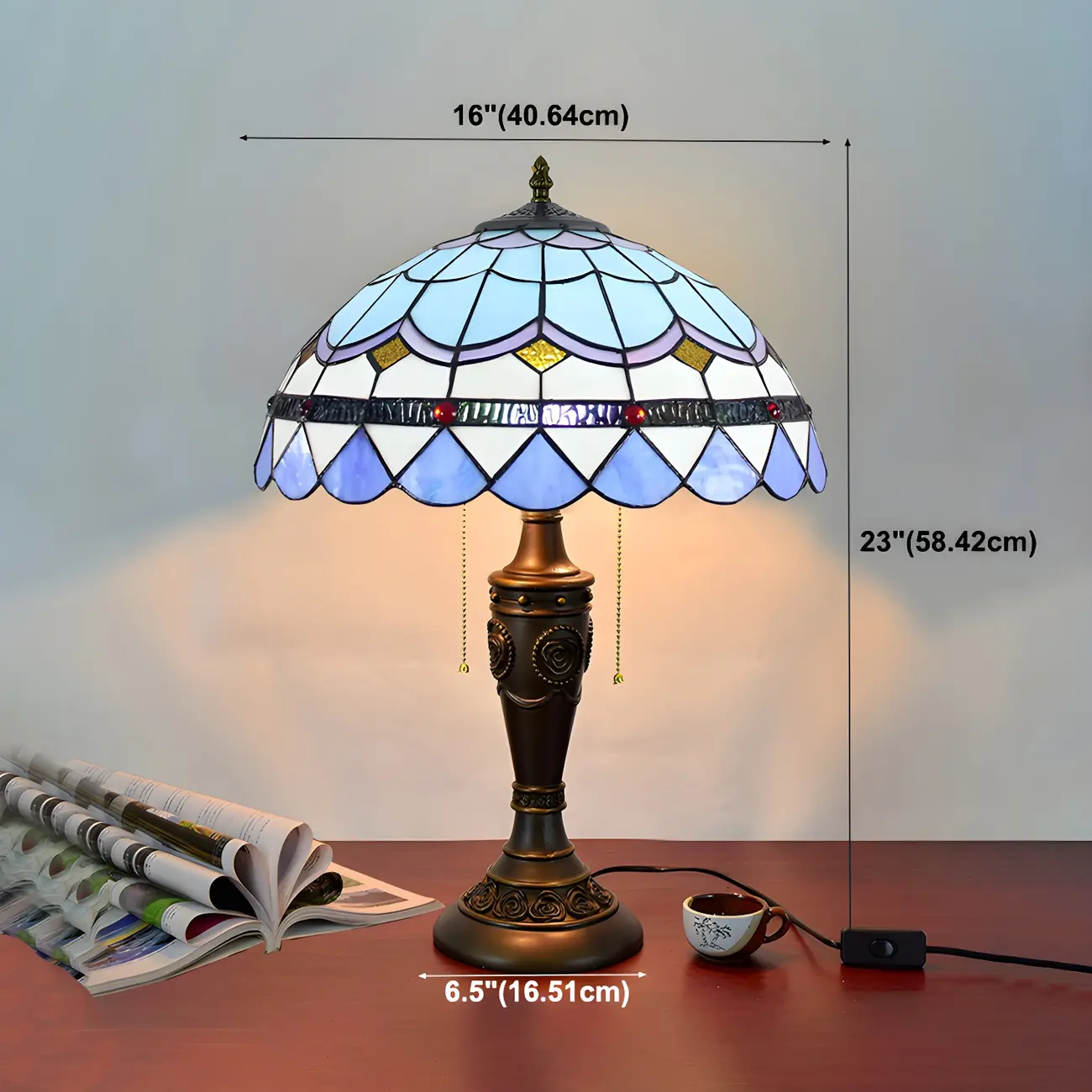 2-Light Vintage Stainless Glass Dome Table Lamp Image - 11 | homeyfad