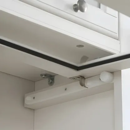 3-Tier Contemporary White Wooden Vertical Bookcase Image - 12