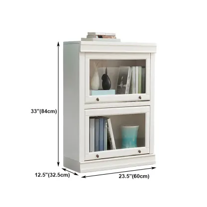 3-Tier Contemporary White Wooden Vertical Bookcase Image - 20