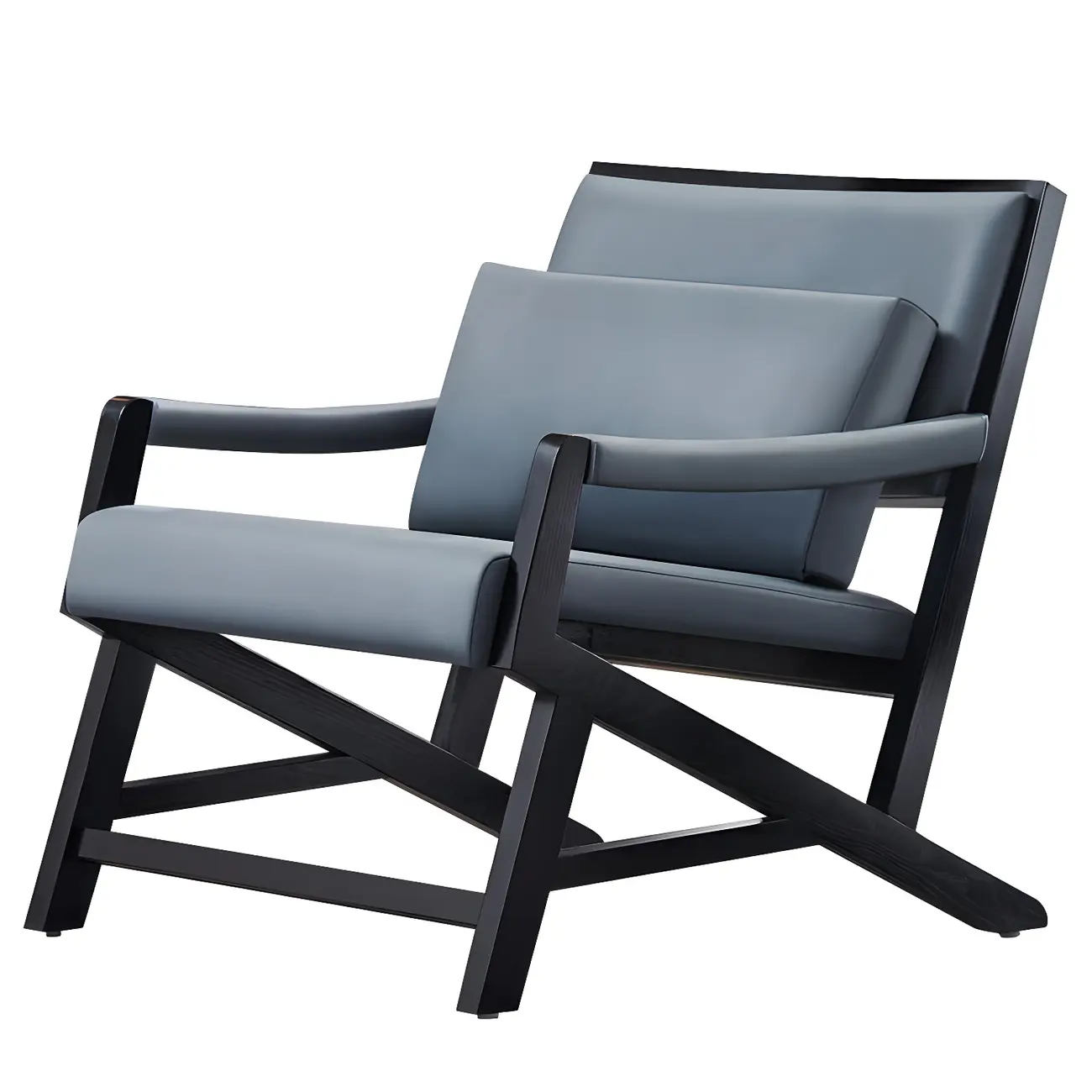 Modern Faux Leather Lounge Chair with Pillow Back | homeyfad