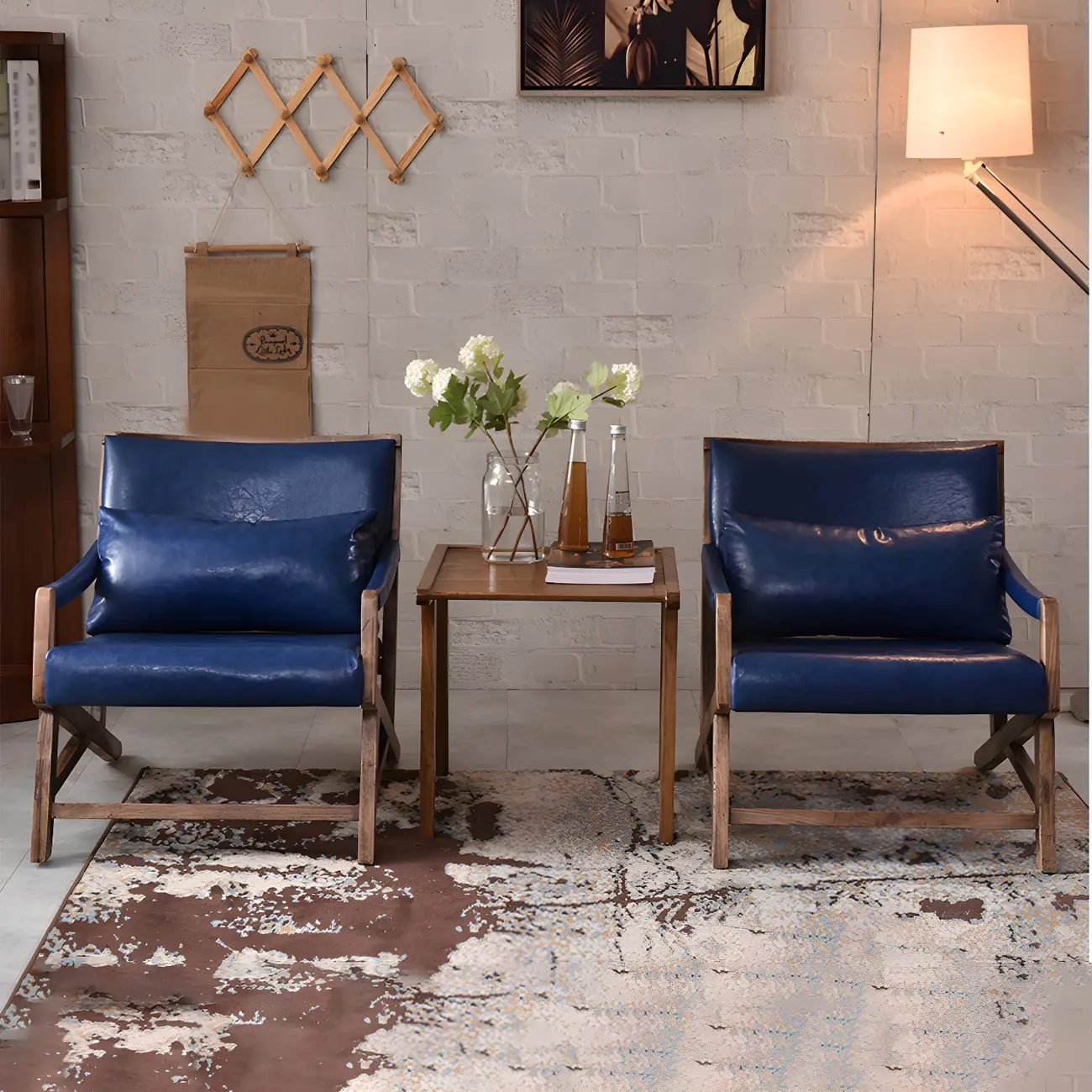 Modern Faux Leather Lounge Chair with Pillow Back | homeyfad