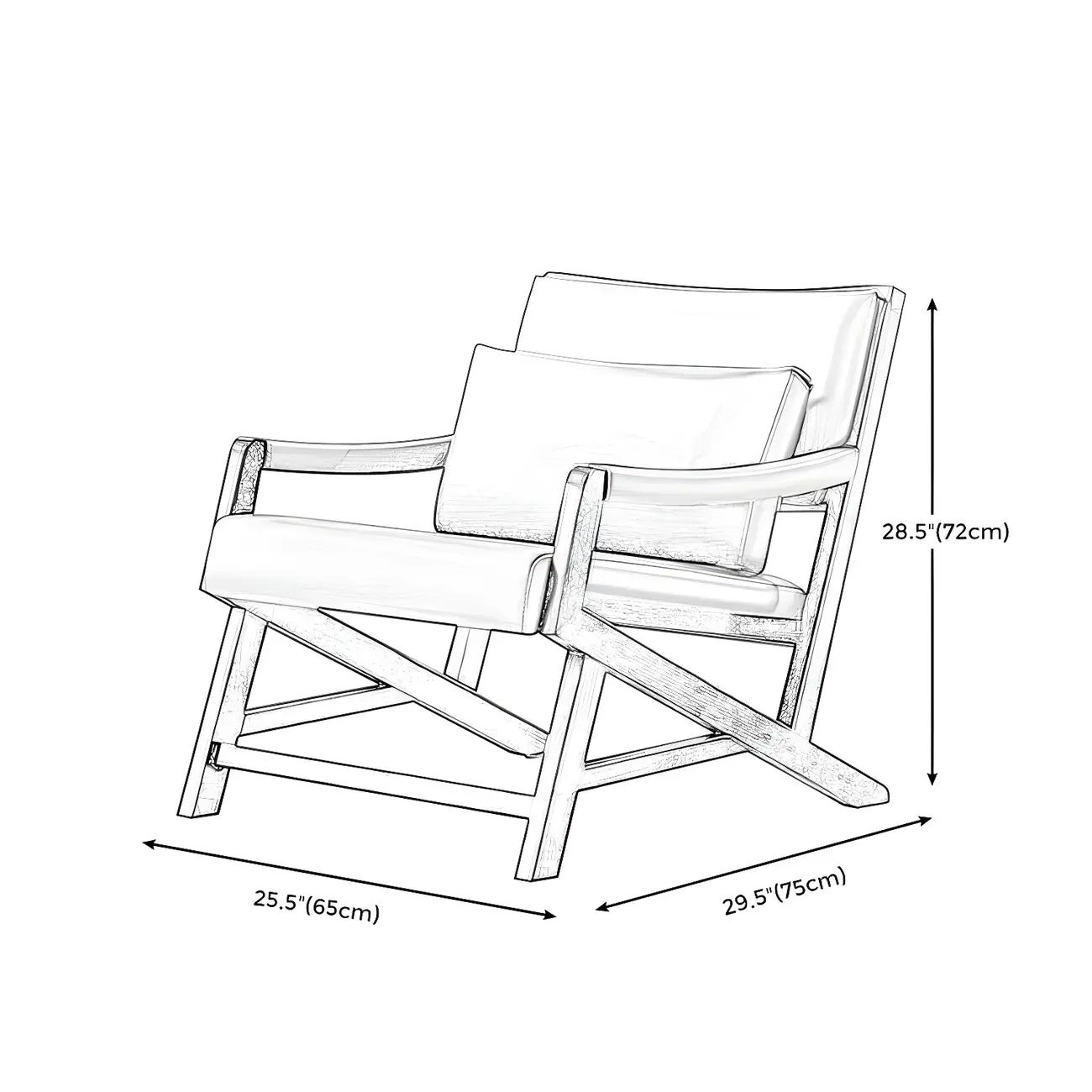 Modern Faux Leather Lounge Chair with Pillow Back | homeyfad