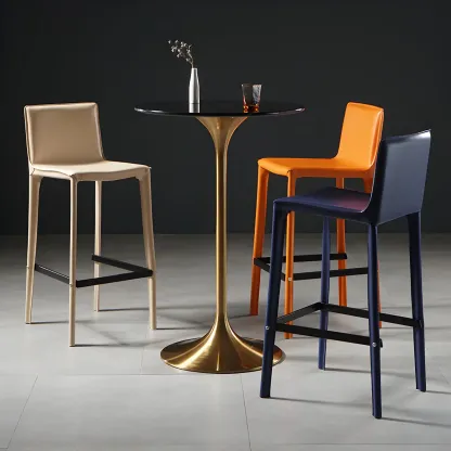 Glam Round Tall Bistro Table Pedestal Base Bar Table Image - 2