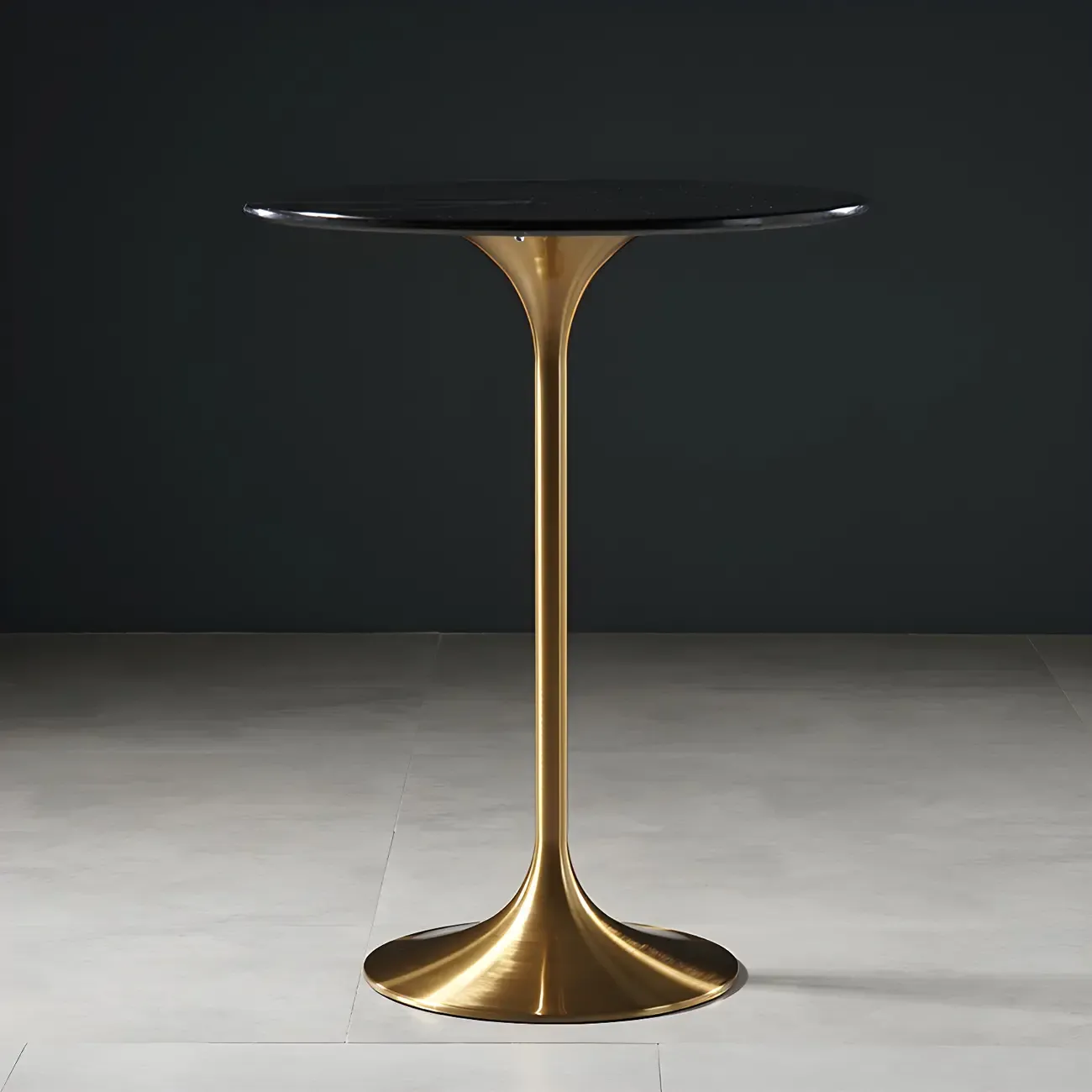 Glam Round Tall Bistro Table Pedestal Base Bar Table Image - 3