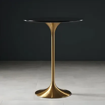 Glam Round Tall Bistro Table Pedestal Base Bar Table Image - 3