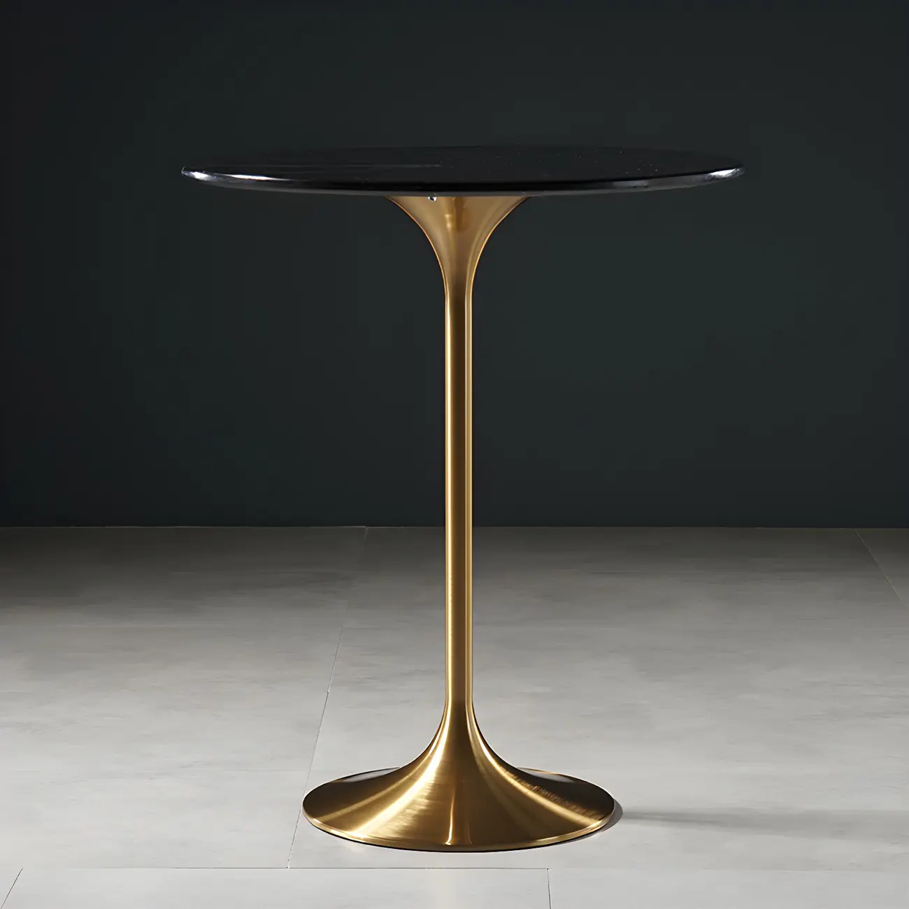 Glam Round Tall Bistro Table Pedestal Base Bar Table Image - 5 | homeyfad