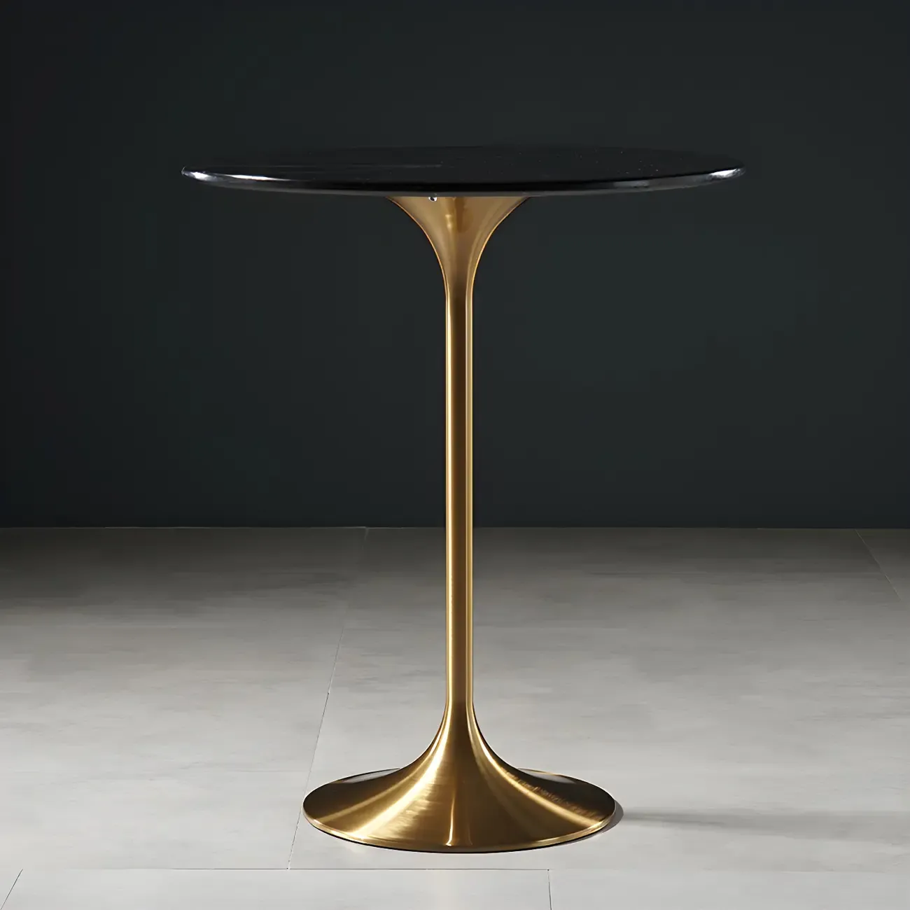 Glam Round Tall Bistro Table Pedestal Base Bar Table Image - 5
