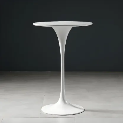 Glam Round Tall Bistro Table Pedestal Base Bar Table Image - 6