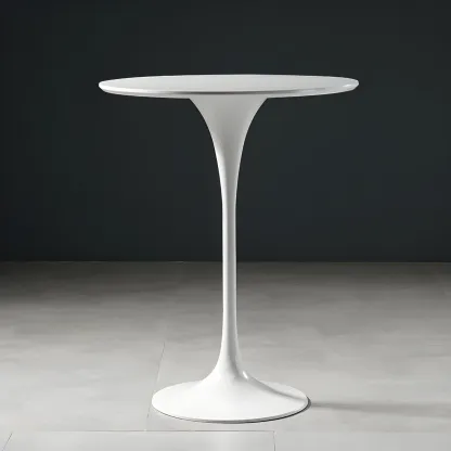 Glam Round Tall Bistro Table Pedestal Base Bar Table Image - 11