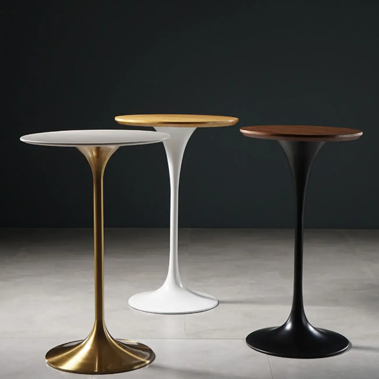 Glam Round Tall Bistro Table Pedestal Base Bar Table Image - 19
