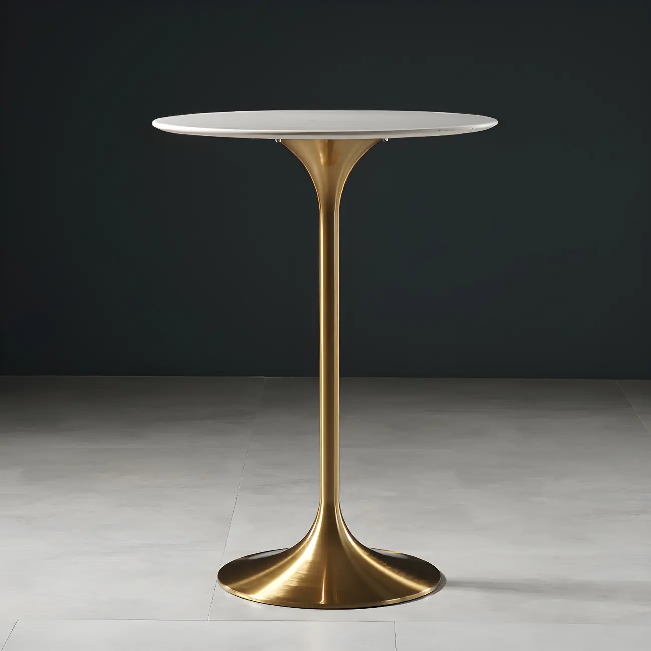 Glam Round Tall Bistro Table Pedestal Base Bar Table Image - 21 | homeyfad