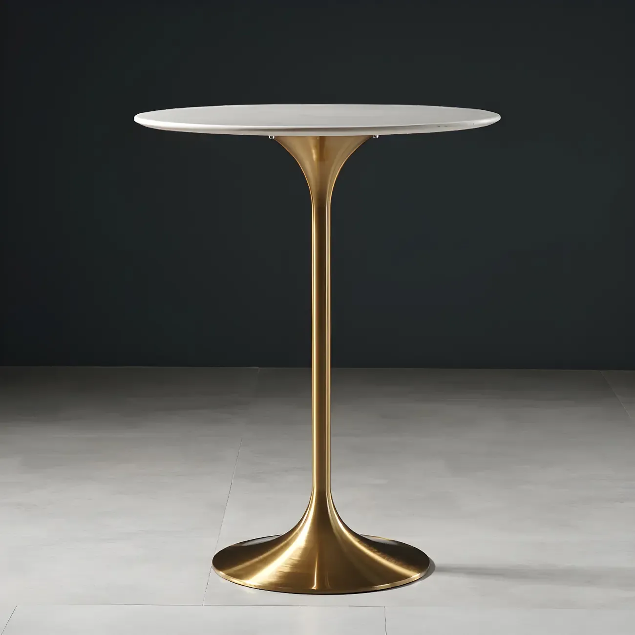 Glam Round Tall Bistro Table Pedestal Base Bar Table Image - 22