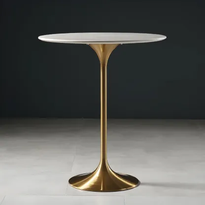 Glam Round Tall Bistro Table Pedestal Base Bar Table Image - 23