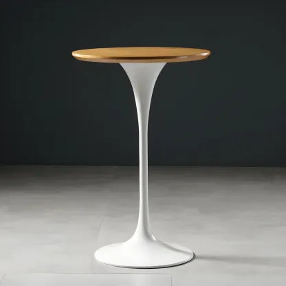 Glam Round Tall Bistro Table Pedestal Base Bar Table Image - 24