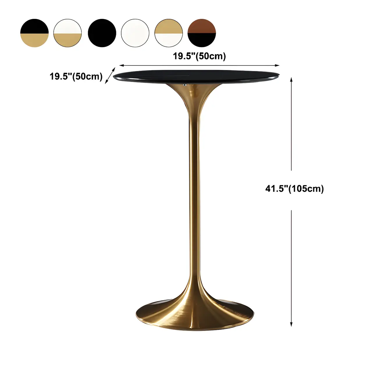 Glam Round Tall Bistro Table Pedestal Base Bar Table #size | homeyfad
