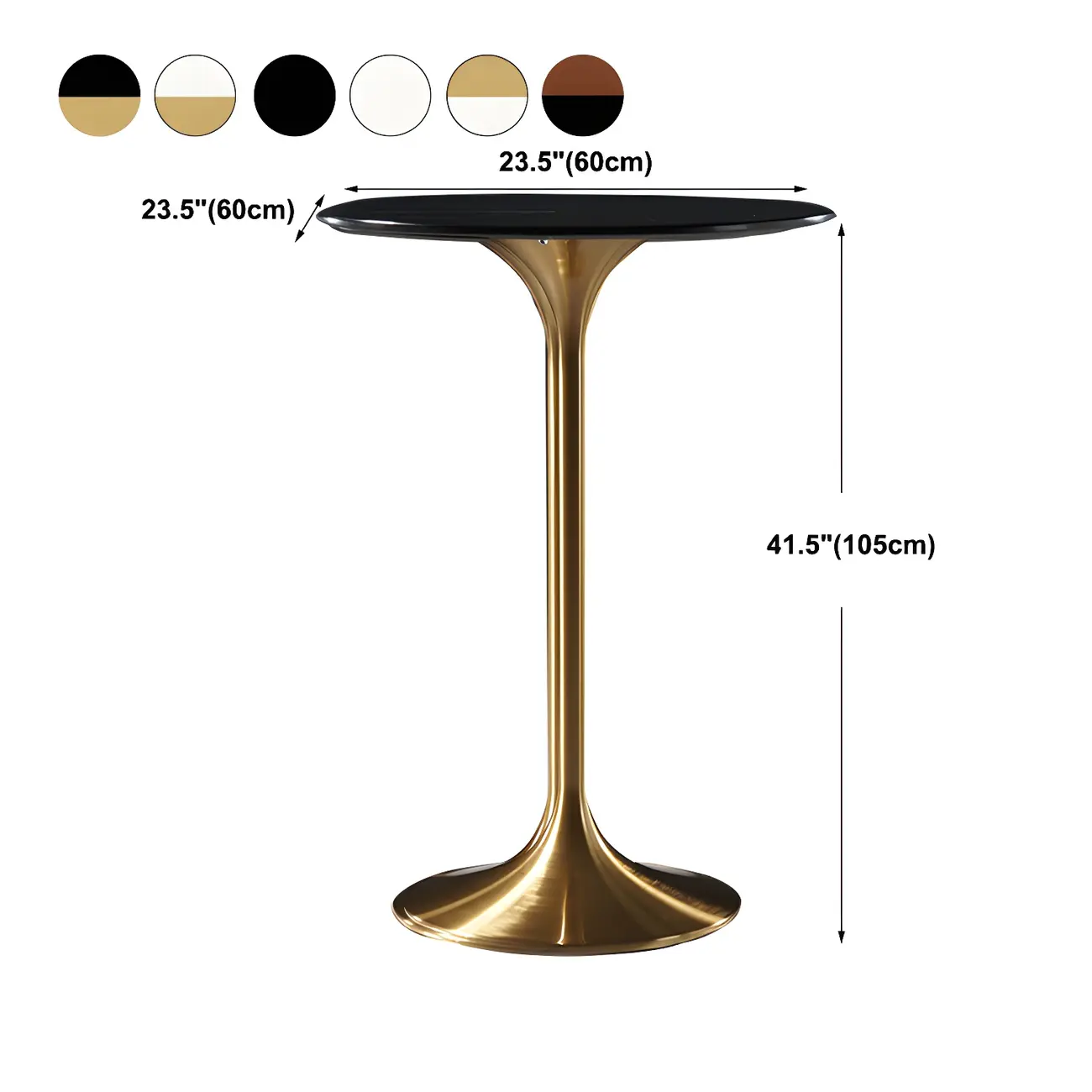 Glam Round Tall Bistro Table Pedestal Base Bar Table Image - 33 | homeyfad