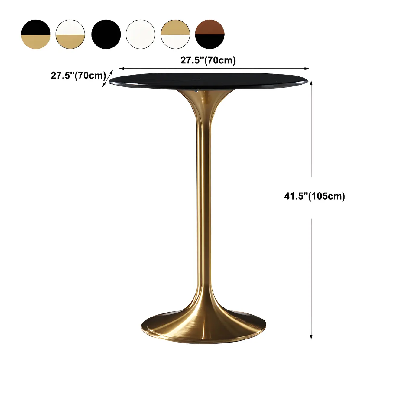 Glam Round Tall Bistro Table Pedestal Base Bar Table Image - 34 | homeyfad