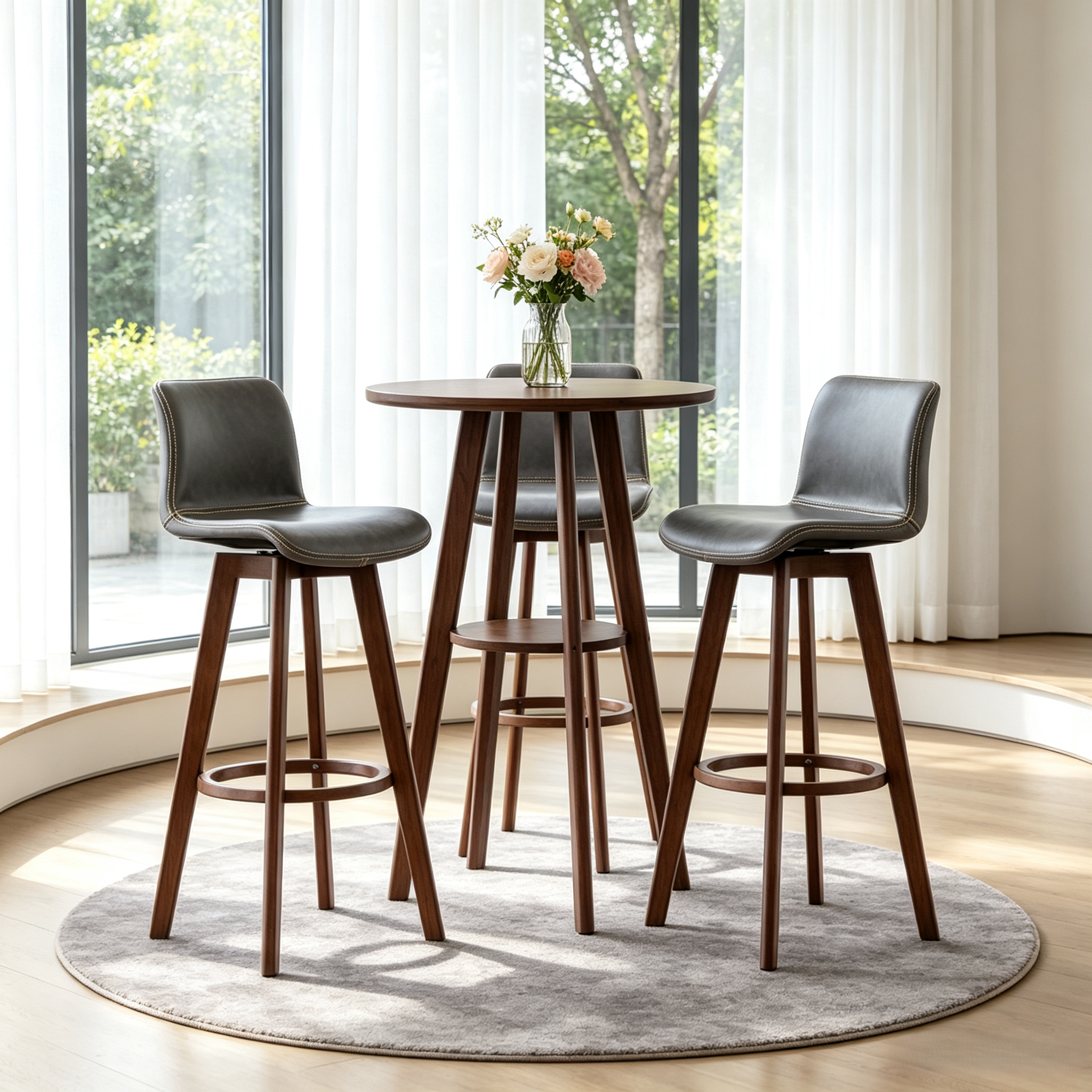 Scandinavian Brown Wooden Shelf Support Bar Tables | homeyfad