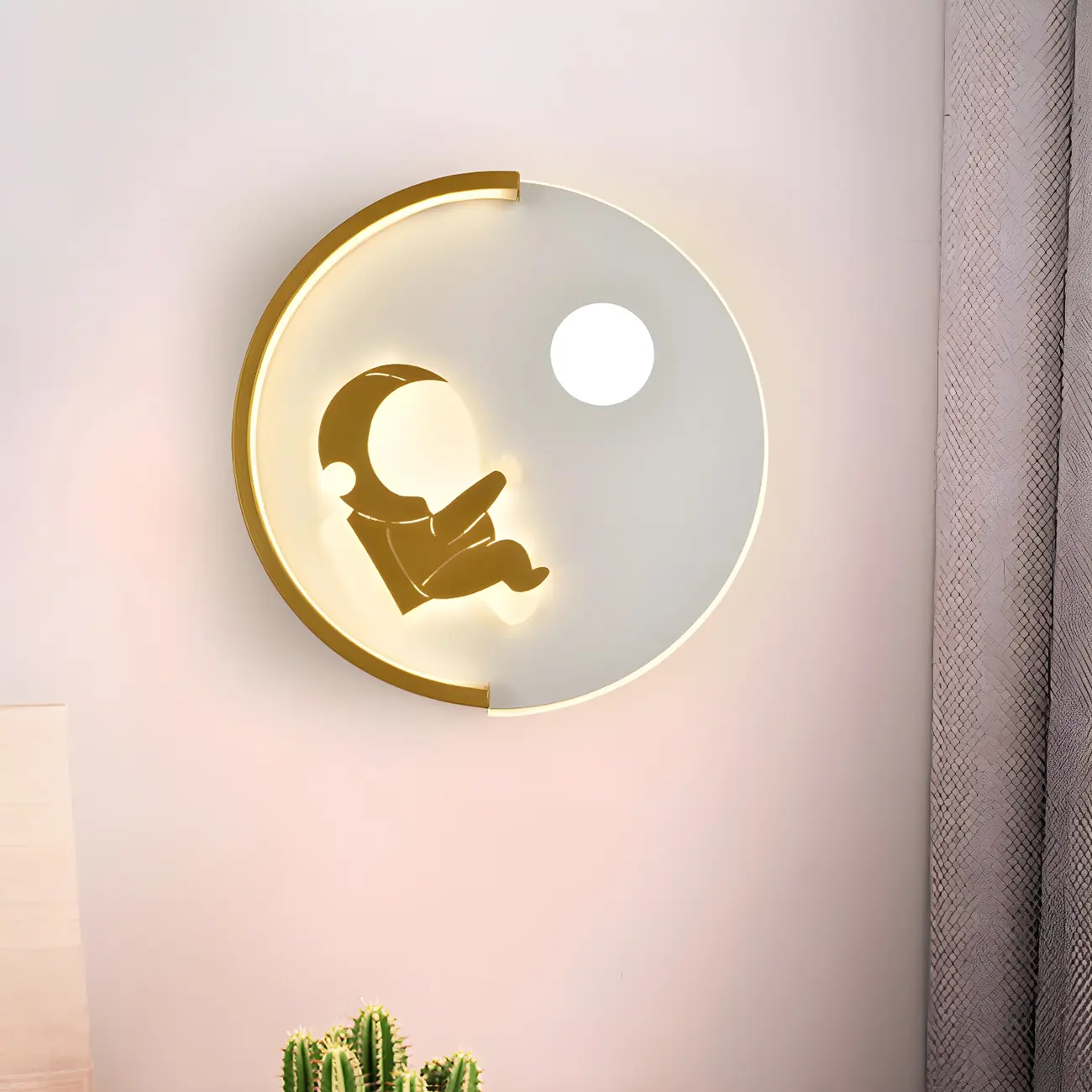 Circular LED Wall Sconce with Cartoon Pattern for kids Bedroom | homeyfad