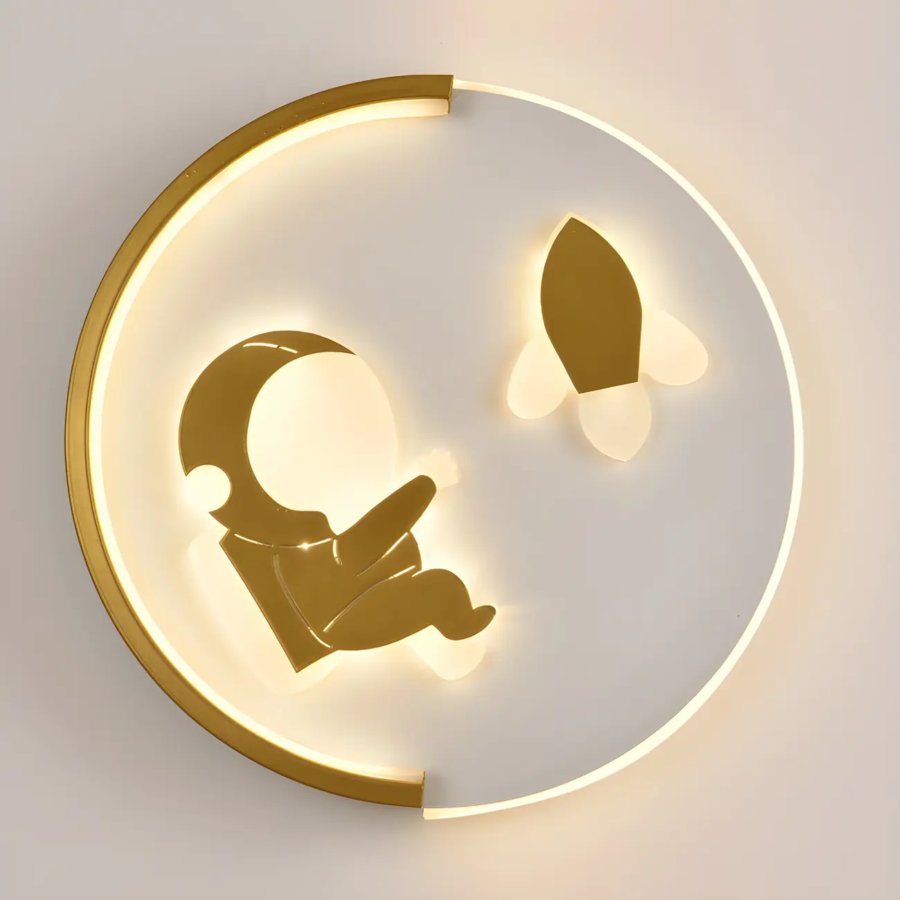 Circular LED Wall Sconce with Cartoon Pattern for kids Bedroom | homeyfad