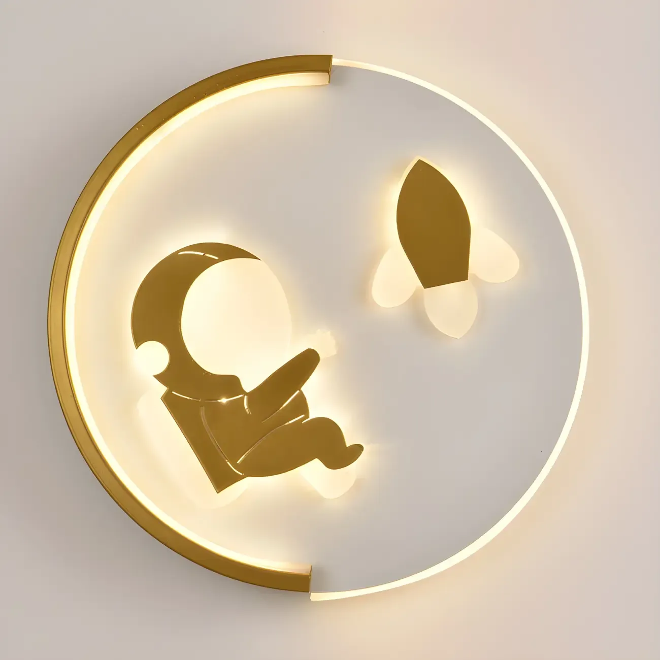 Circular LED Wall Sconce with Cartoon Pattern for kids Bedroom