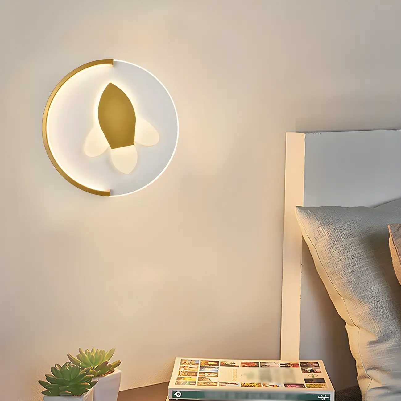 Circular LED Wall Sconce with Cartoon Pattern for kids Bedroom | homeyfad