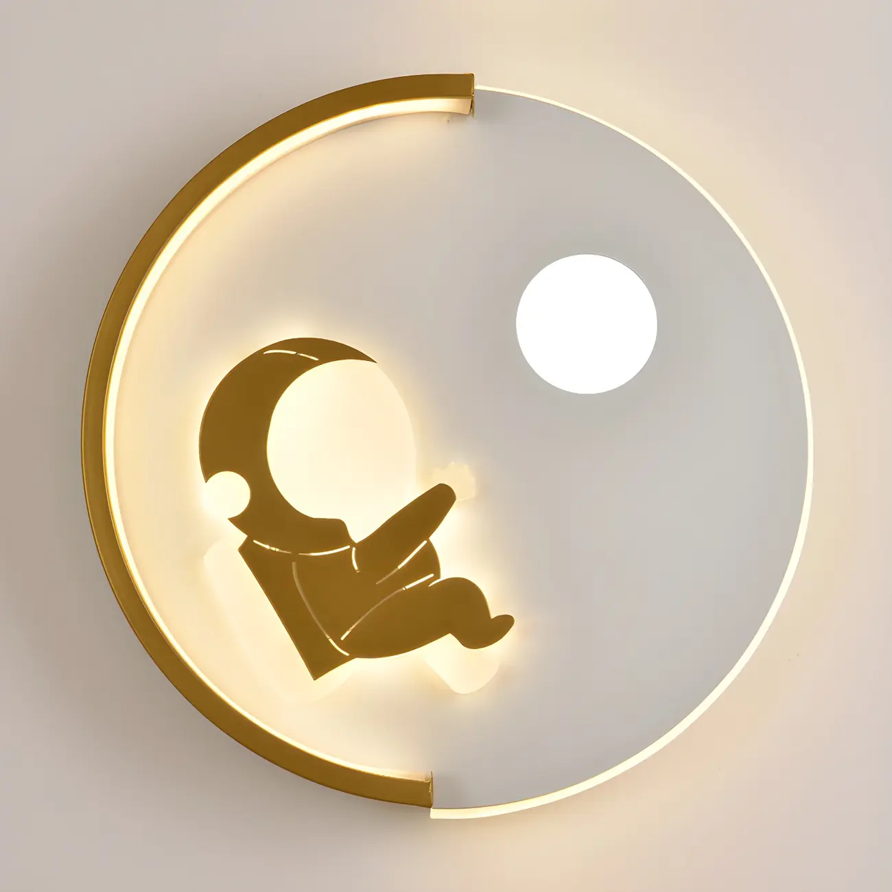 Circular LED Wall Sconce with Cartoon Pattern for kids Bedroom | homeyfad
