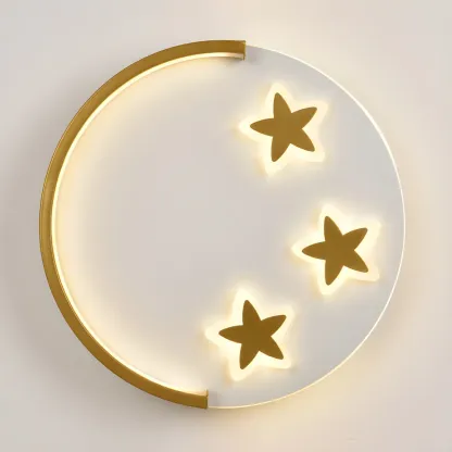 Circular LED Wall Sconce with Cartoon Pattern for kids Bedroom