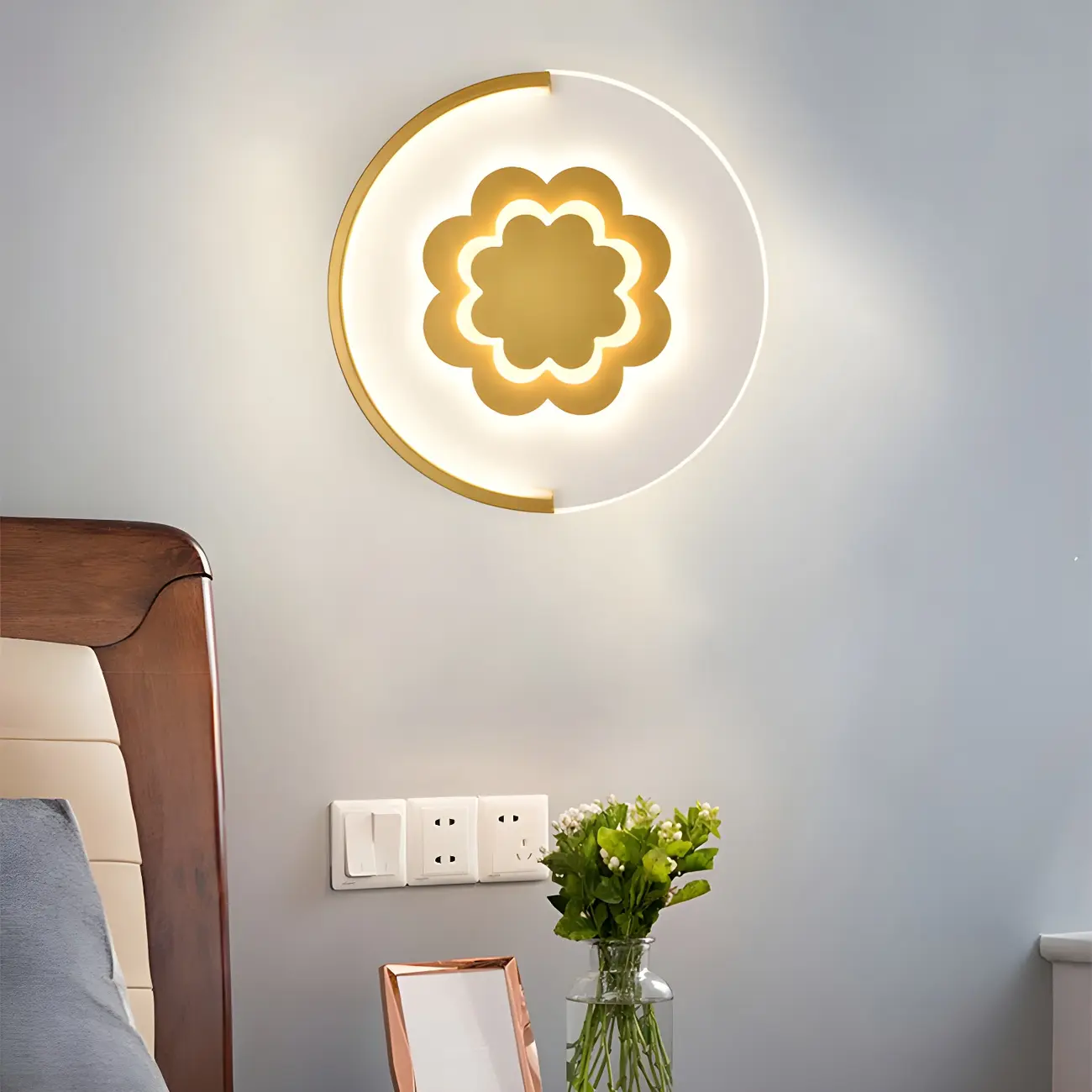 Circular LED Wall Sconce with Cartoon Pattern for kids Bedroom | homeyfad