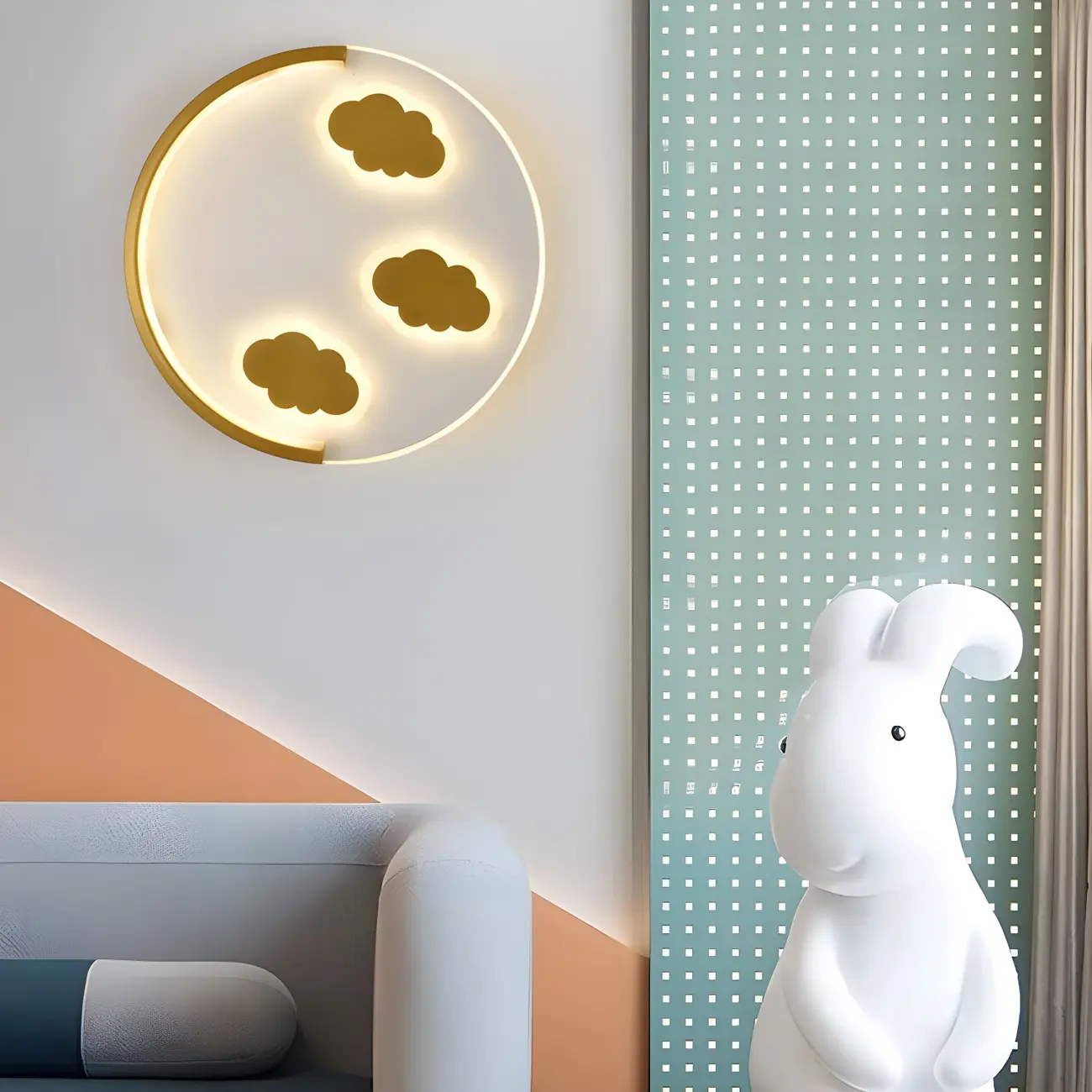 Circular LED Wall Sconce with Cartoon Pattern for kids Bedroom | homeyfad